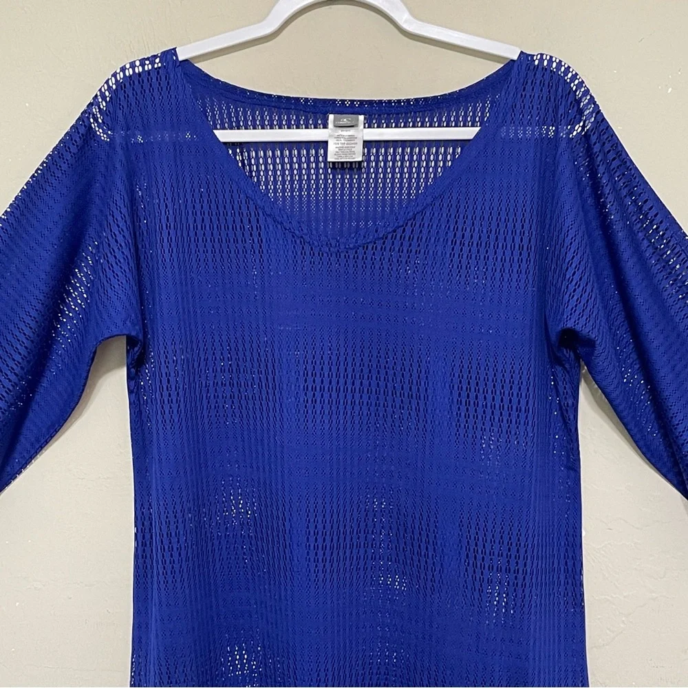 O'Neill Mesh Cover Up Mini Dress Beach Vacation Pool Resort Royal Blue Size XS/S